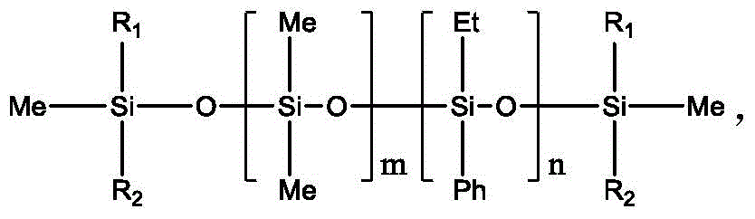 A kind of siloxane copolymer containing ethylphenyl siloxane chain unit and preparation method thereof