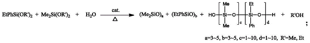 A kind of siloxane copolymer containing ethylphenyl siloxane chain unit and preparation method thereof