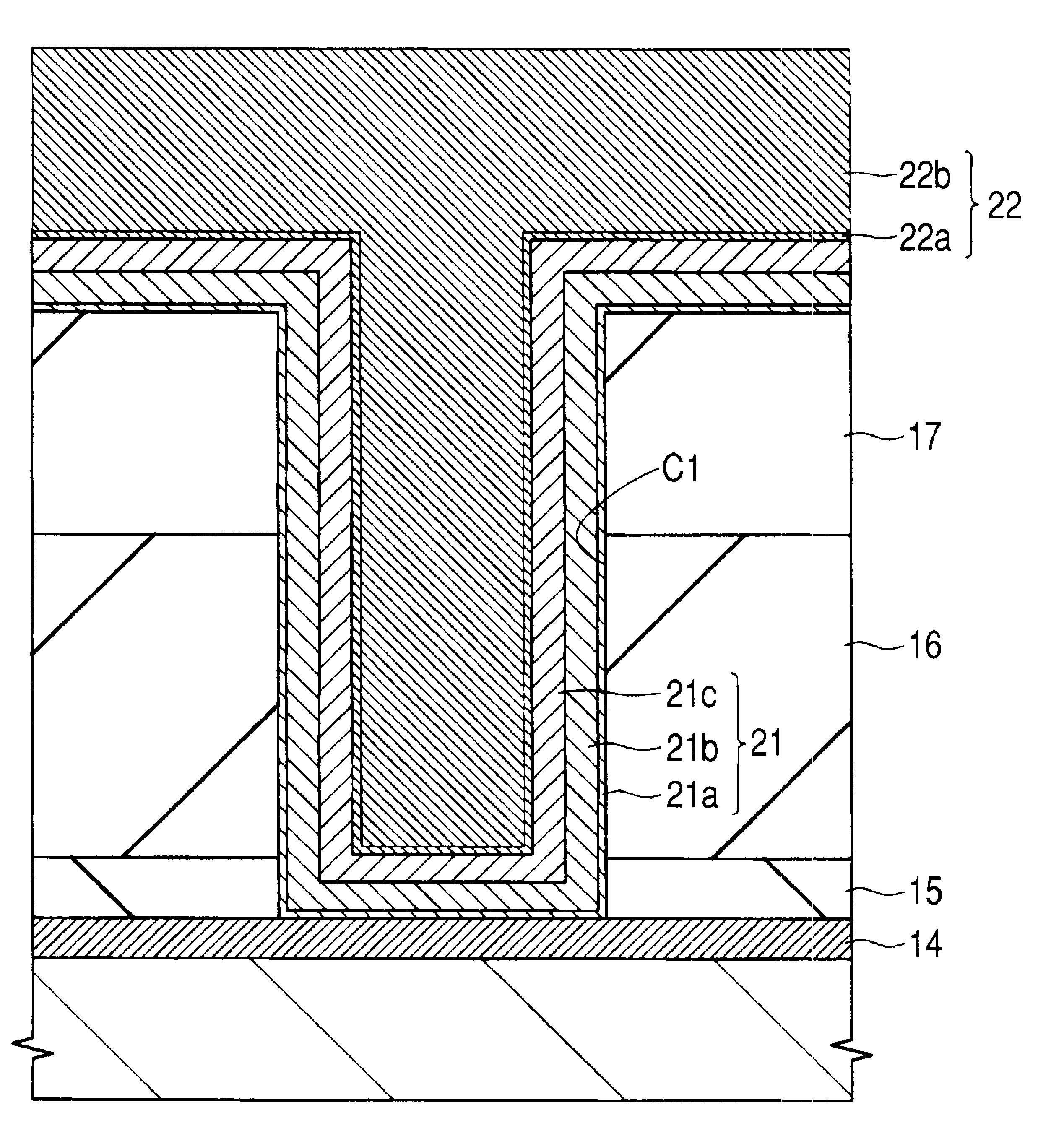 Manufacturing method of semiconductor device including filling a connecting hole with metal film