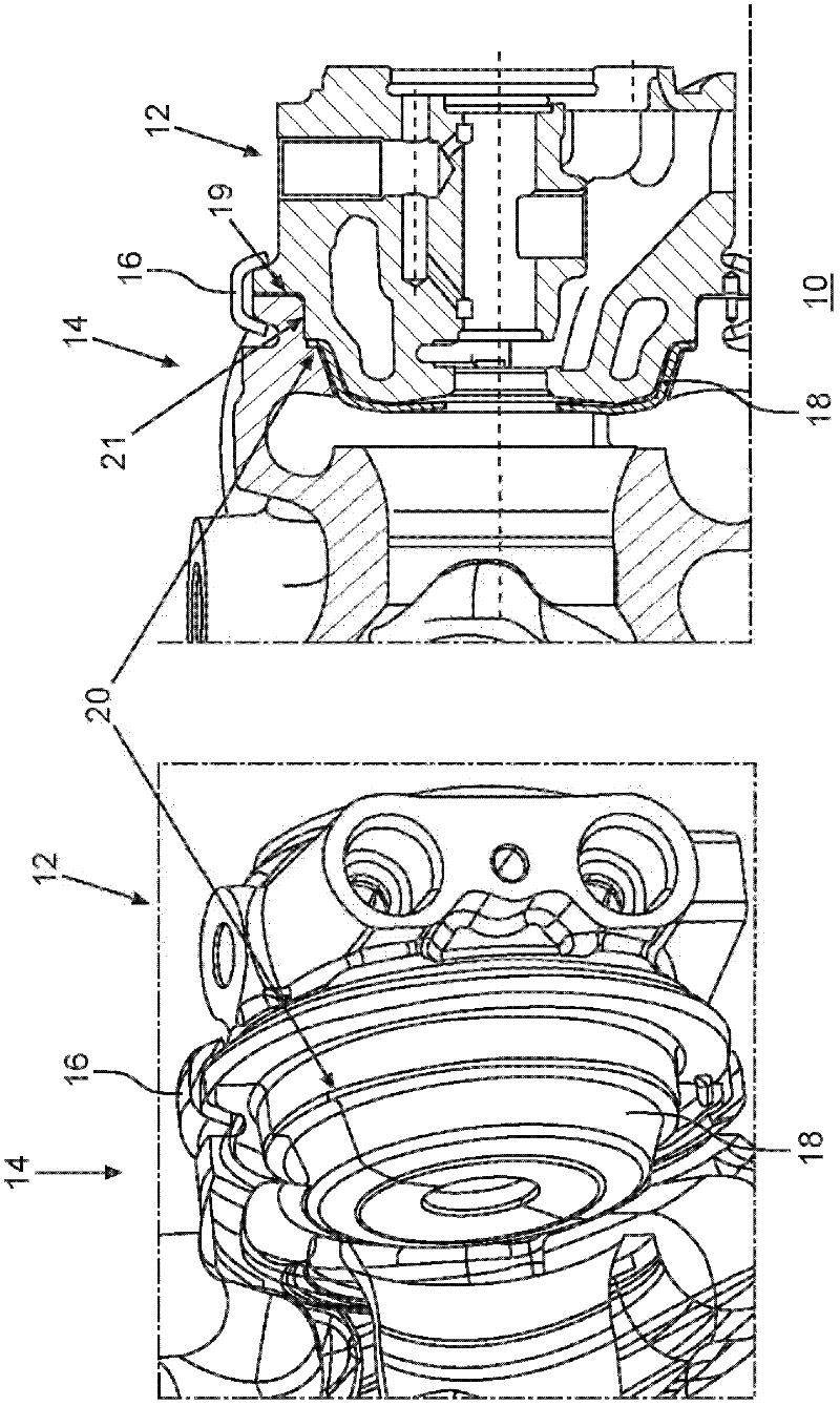 Connection assembly for connecting turbine housing to support housing and exhaust gas turbocharger