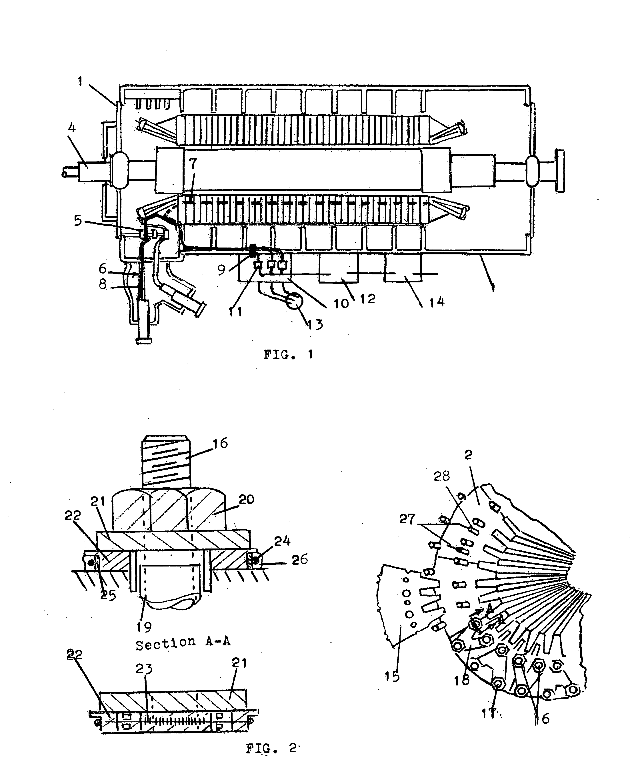 Use of fiber optic sensor techniques for monitoring and diagnostics of large AC generators