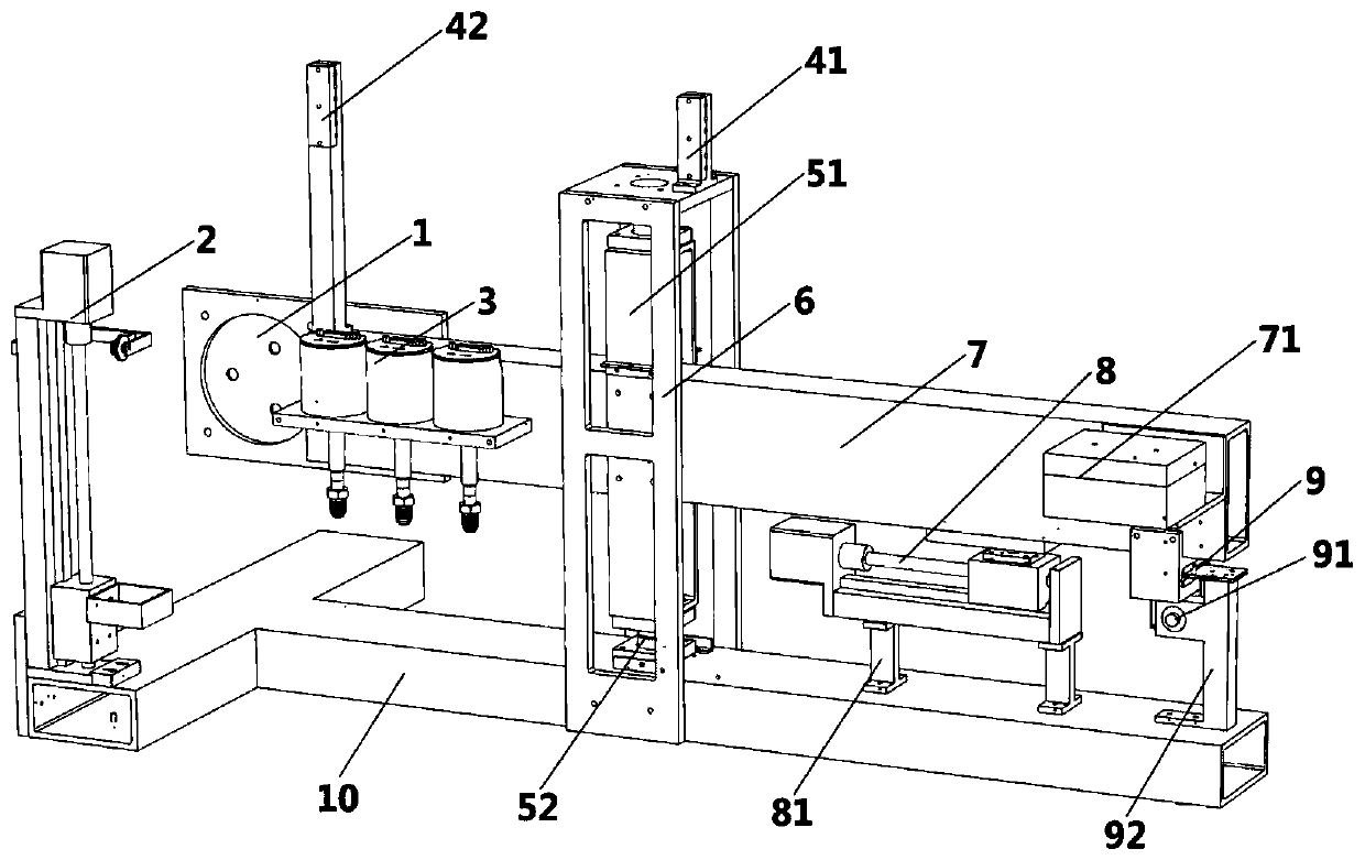 Micro-thrust measuring device with on-line calibration and locking functions