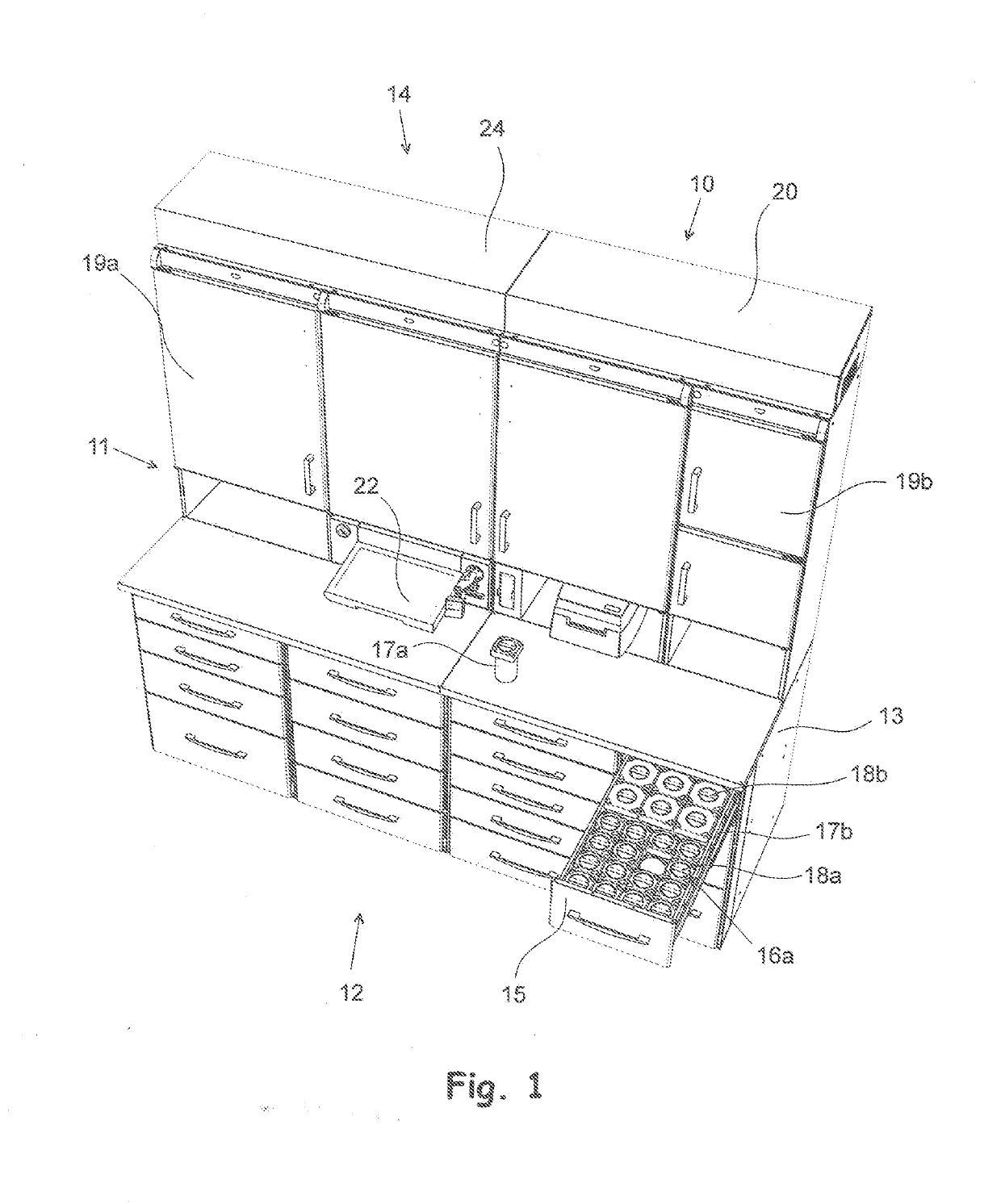 A method and a system for storing drugs in distribution packages, and a storage for drug distribution packages