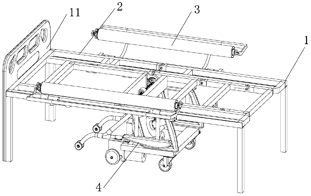 Flexible turning-over nursing wheelchair bed