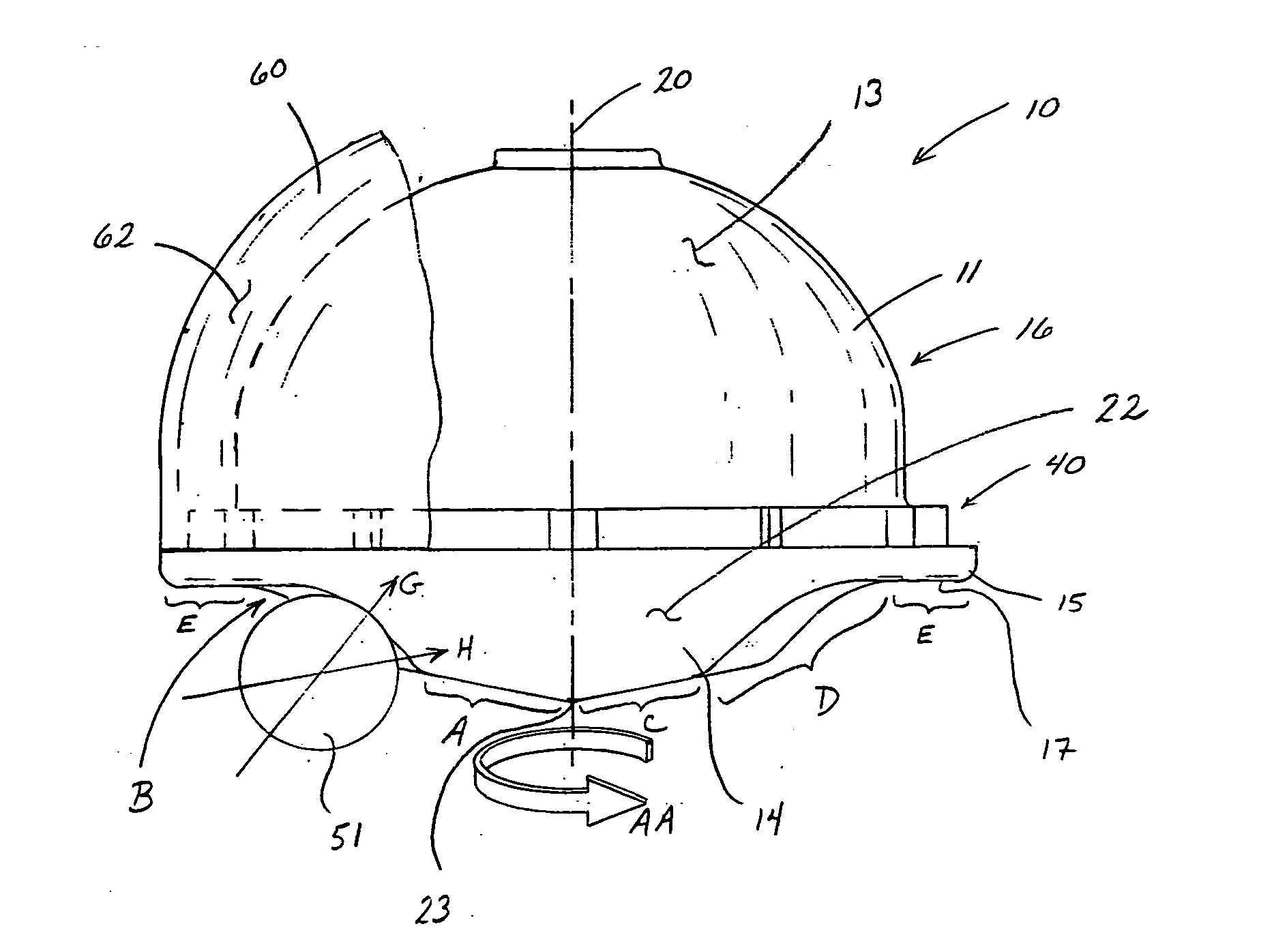 Rotating constrained liner