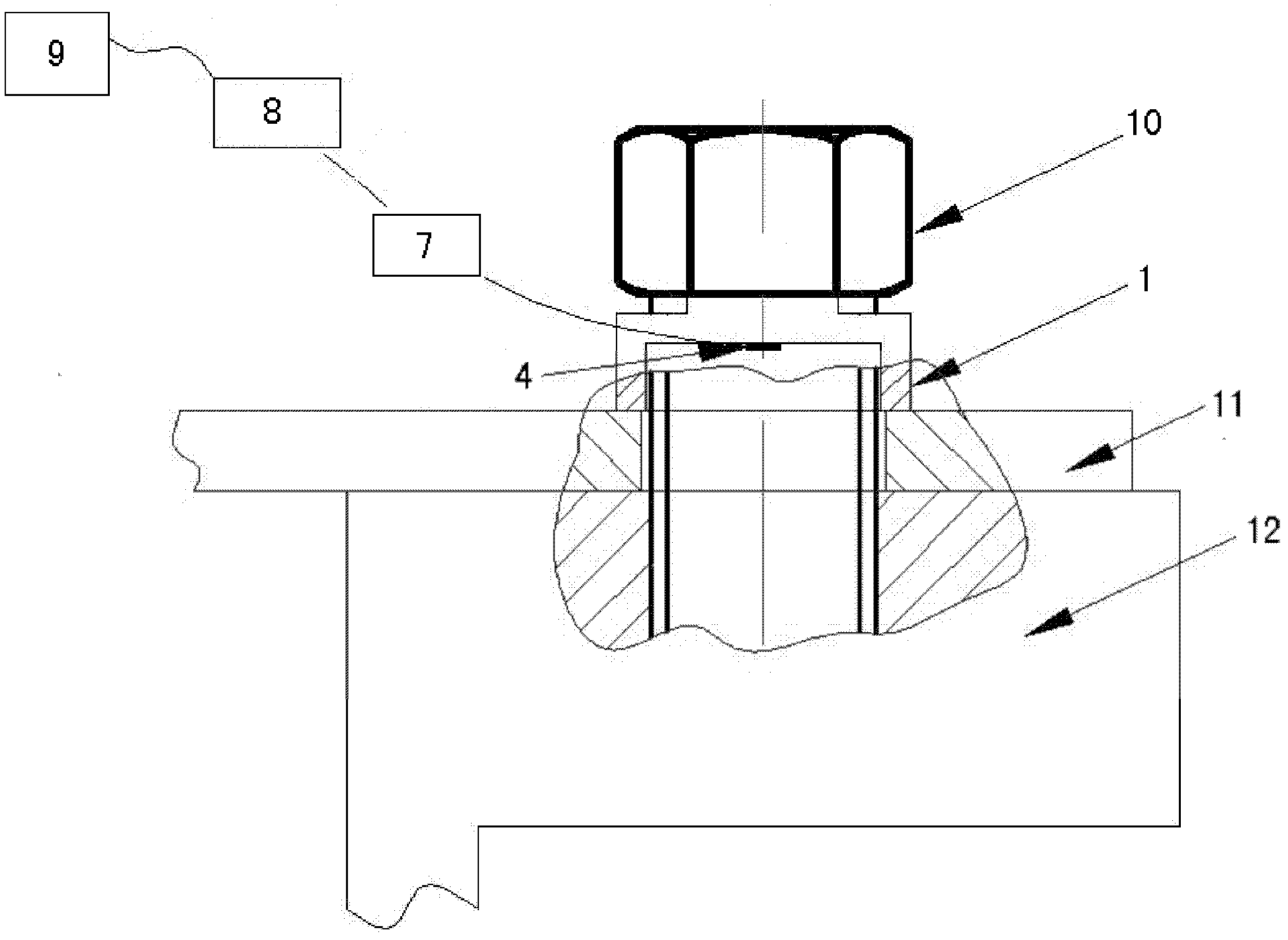 Bolt fastening state monitoring device and use method thereof