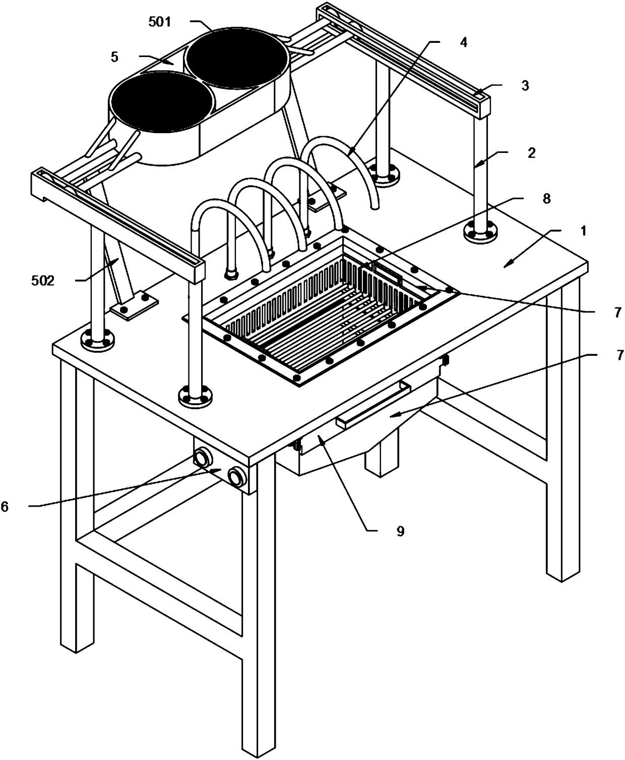 Cleaning workbench for traditional Chinese medicinal material processing