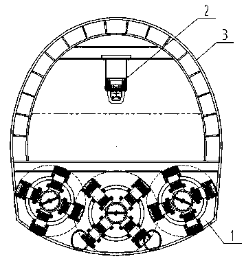 Horseshoe semi-section shield tunneling machine suitable for fault fracture zone and construction method of horseshoe semi-section shield tunneling machine