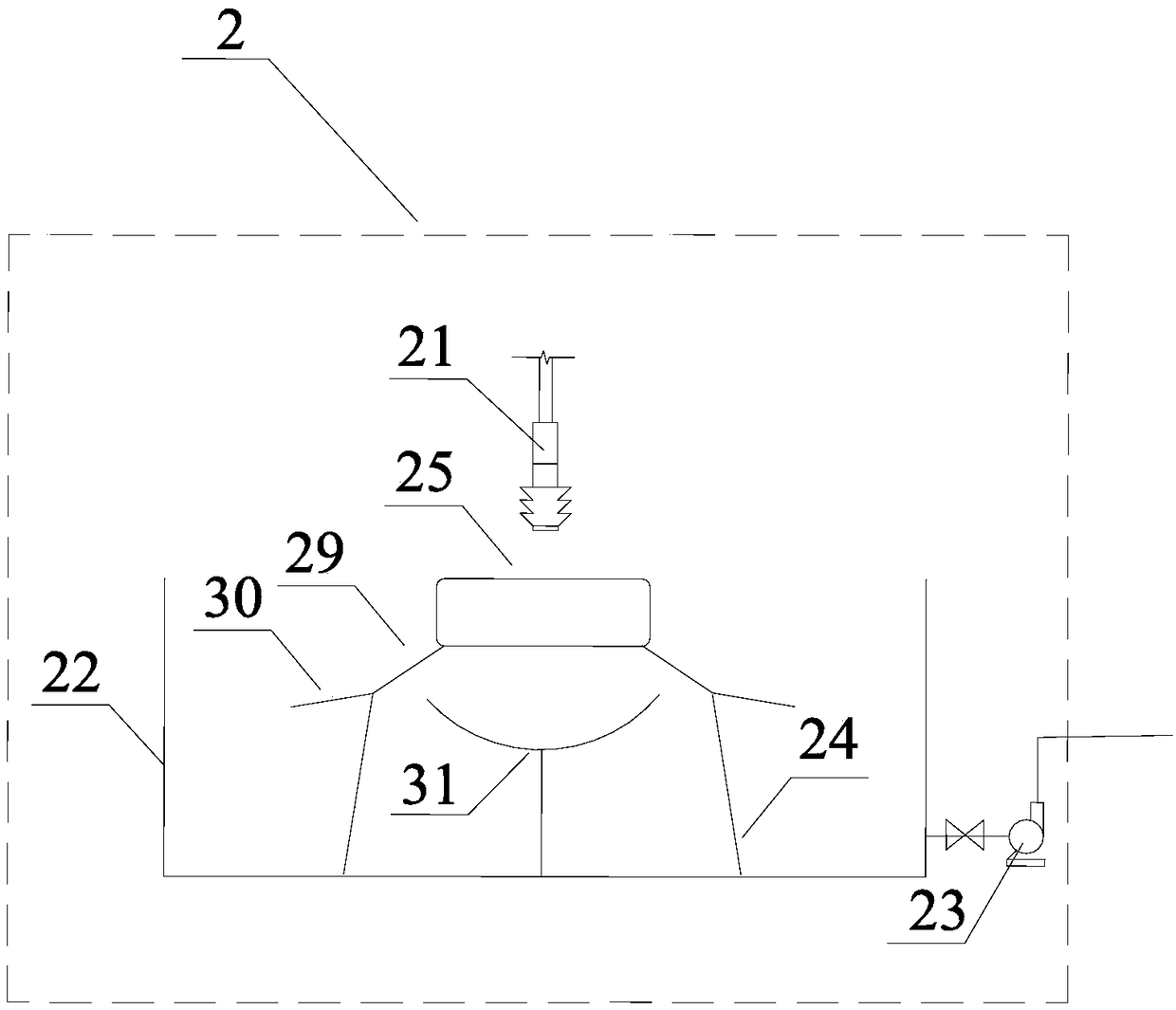 Solution sterilization and alga removal device