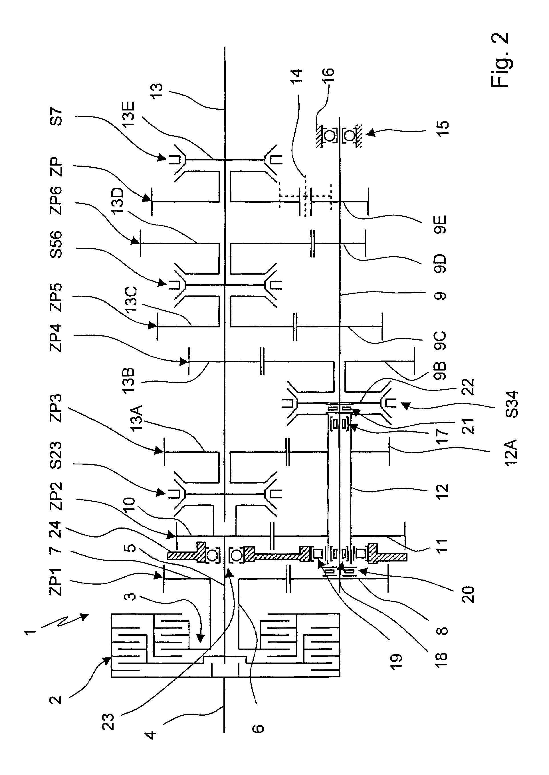 Multistep transmission of a layshaft type