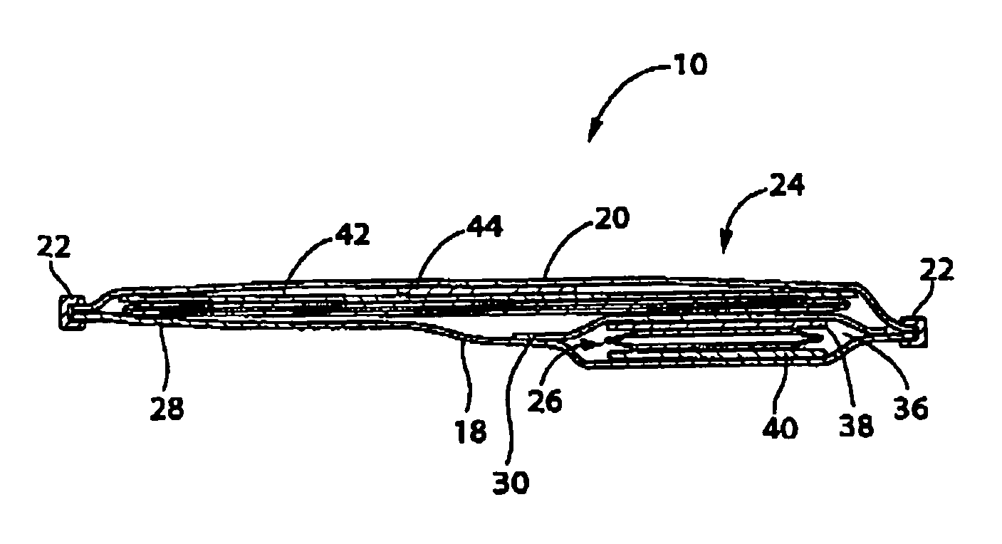 Inflatable cuff for blood pressure measurement