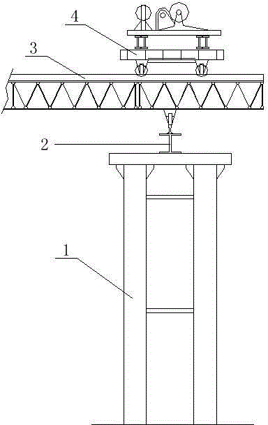 Lateral girder erection and construction method for truss double-girder type bridge girder erection machine