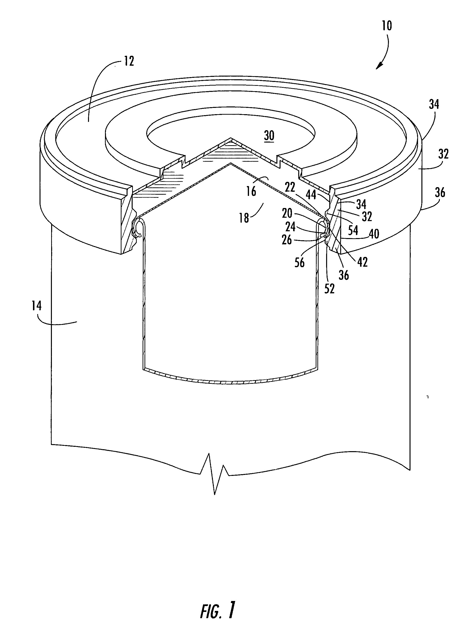 Double rib overcap for a container with a removable membrane