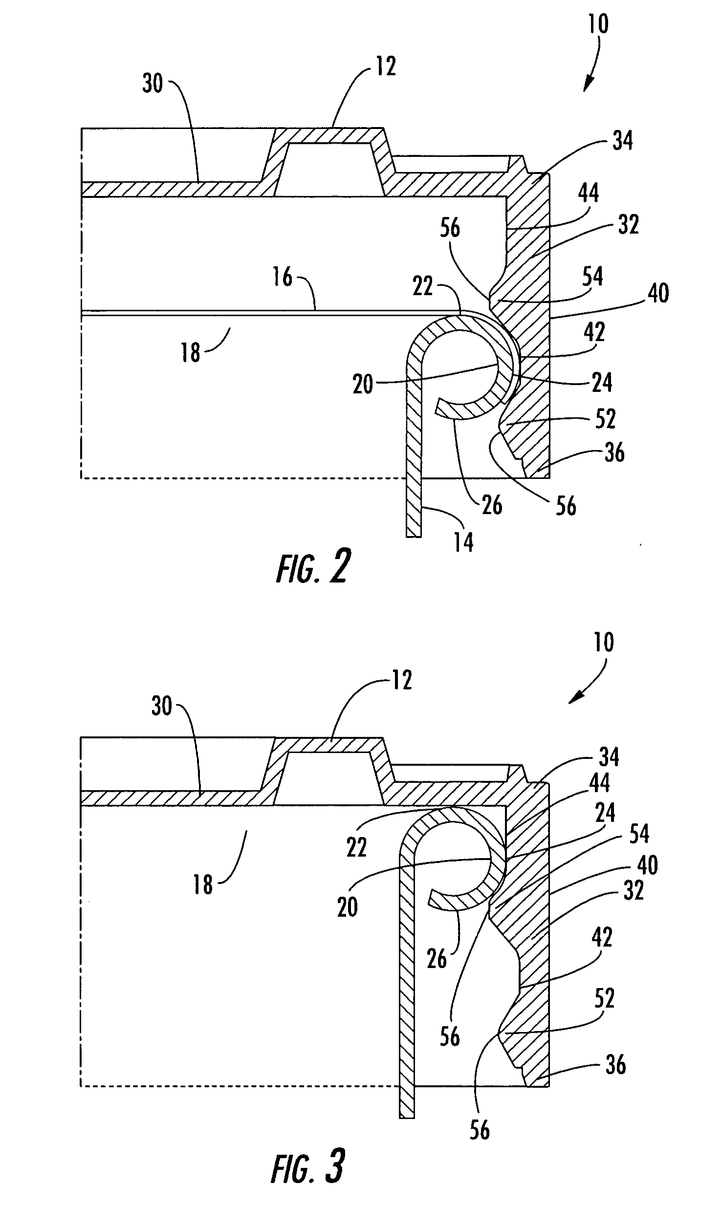 Double rib overcap for a container with a removable membrane