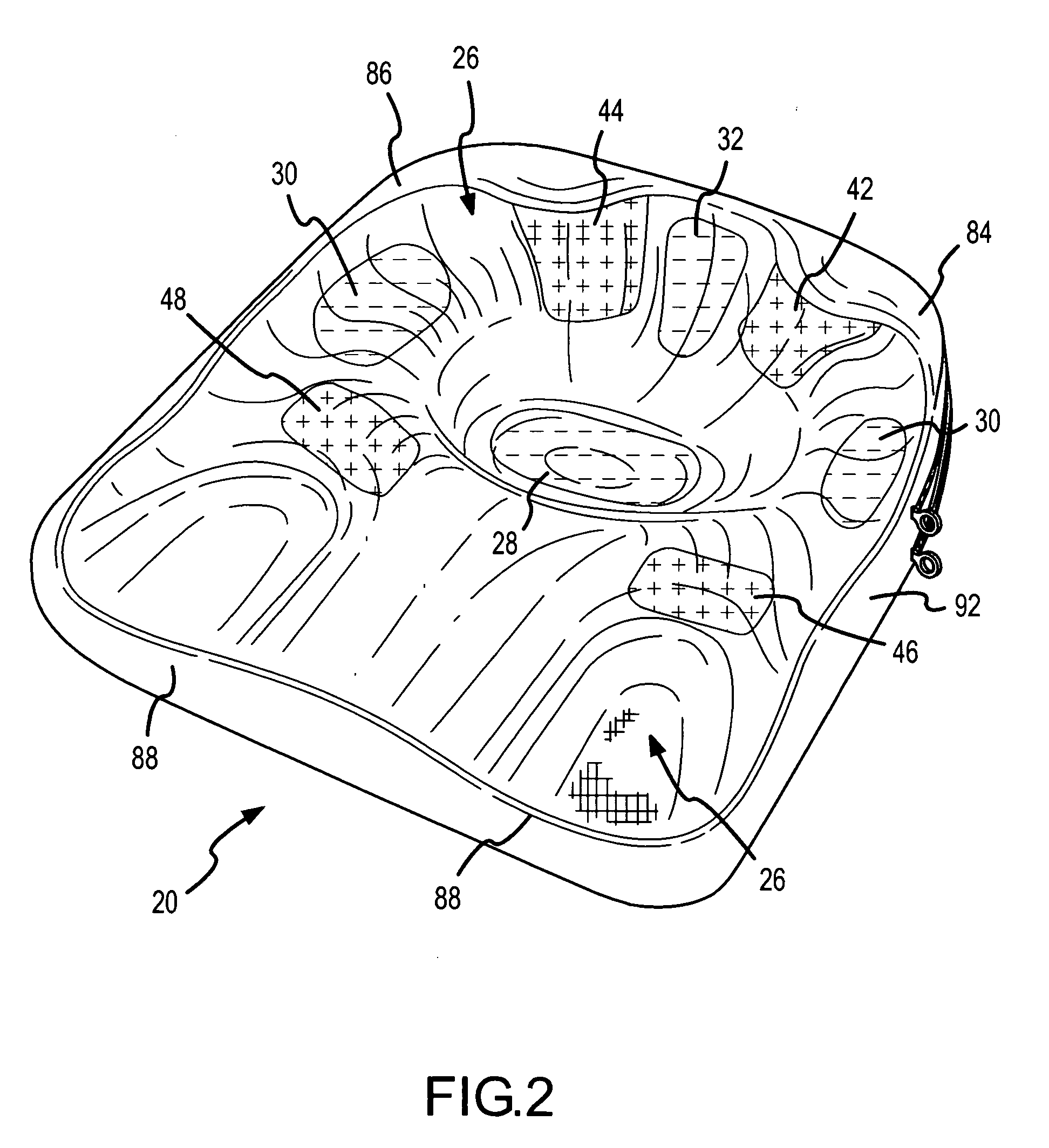 Seat cushion with adjustable contour and method of adjusting the contour of a seat cushion