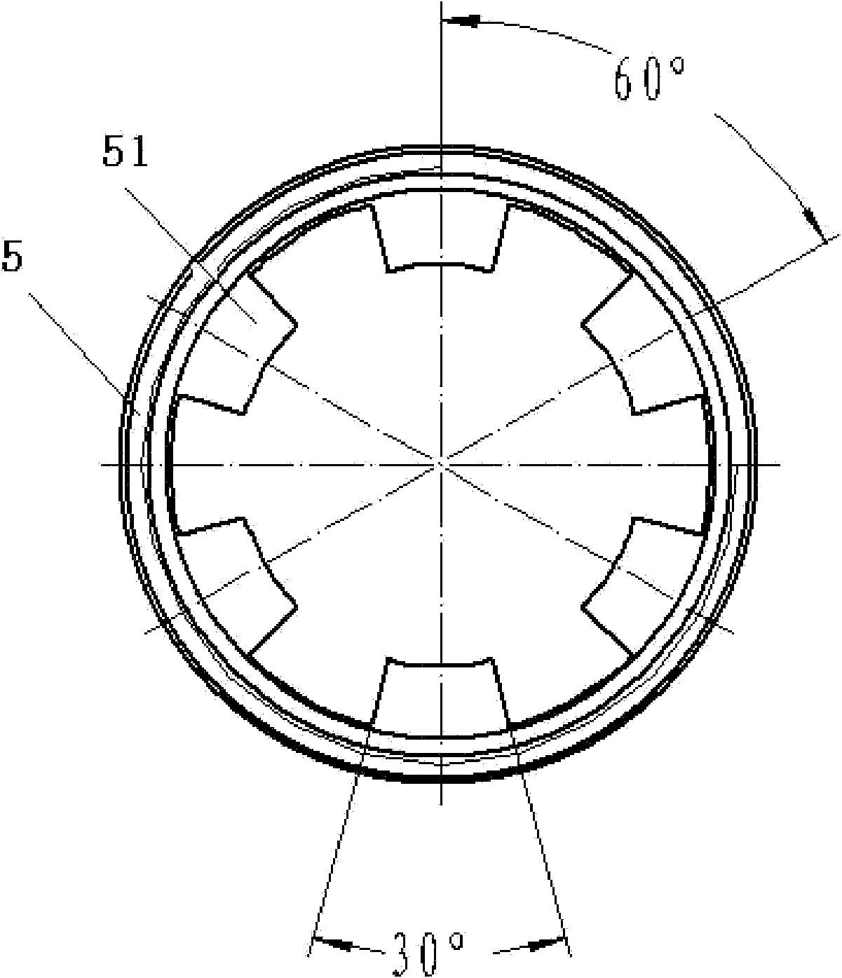 Oil, gas and water three-phase liquid mixing device