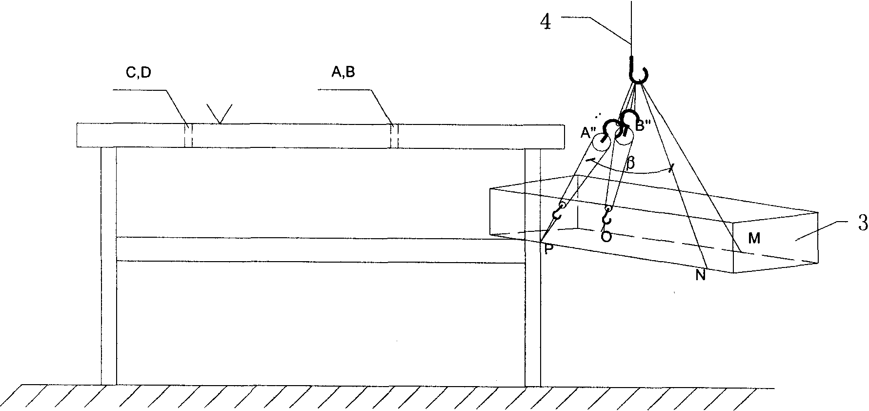 Hoisting method for installation and installation of equipment located in the hollow interlayer of multi-storey concrete platform