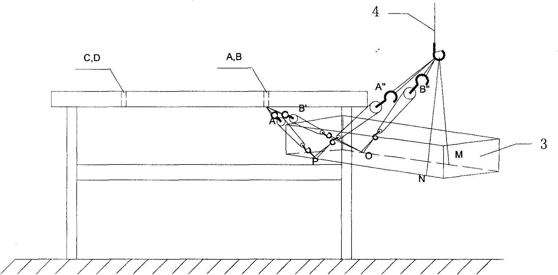 Hoisting method for installation and installation of equipment located in the hollow interlayer of multi-storey concrete platform