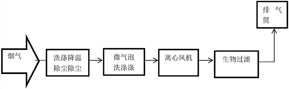 Treatment technology and equipment for biological fermentation fungus residue drying flue gas stink