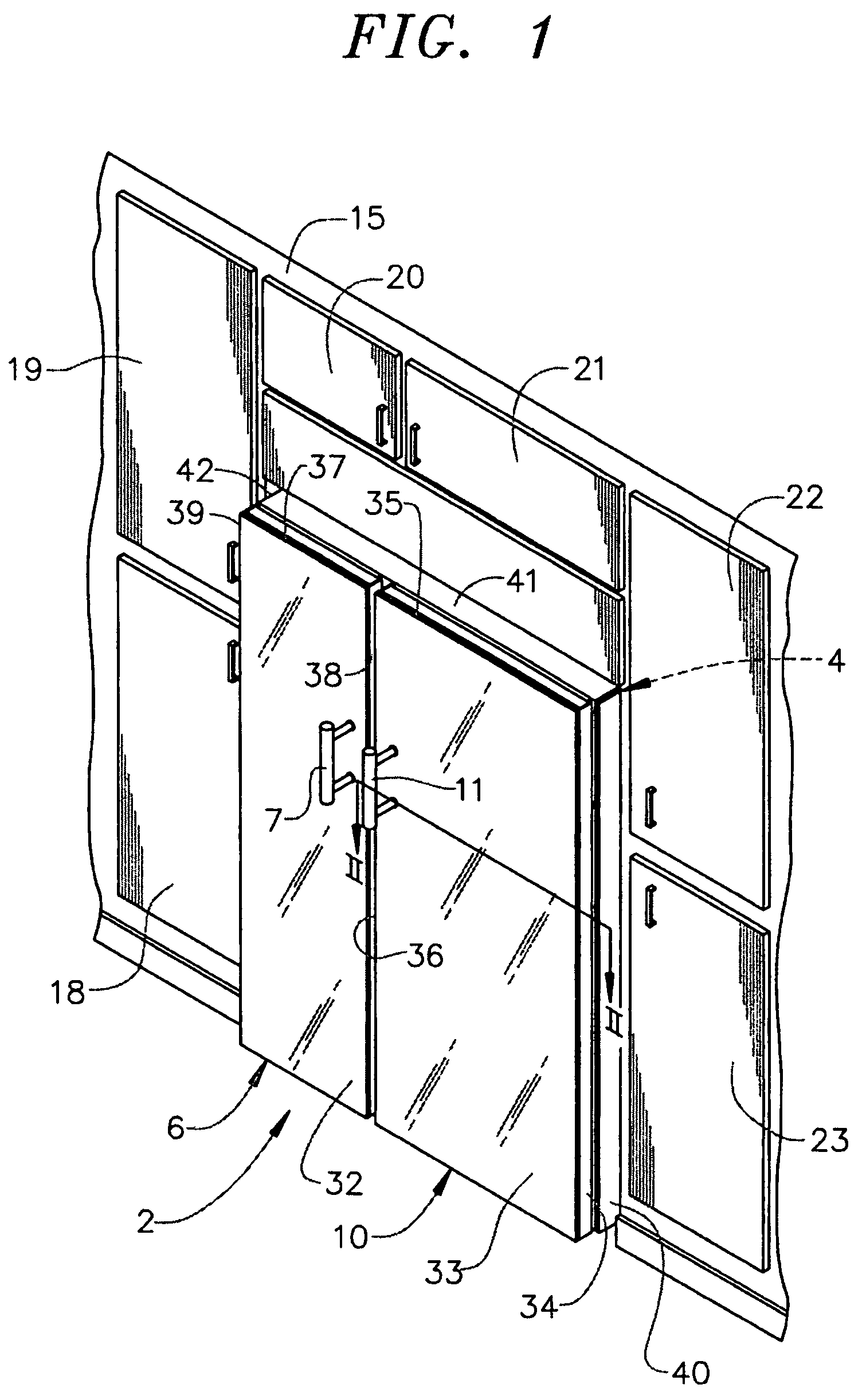 Kitchen appliance having a floating glass panel