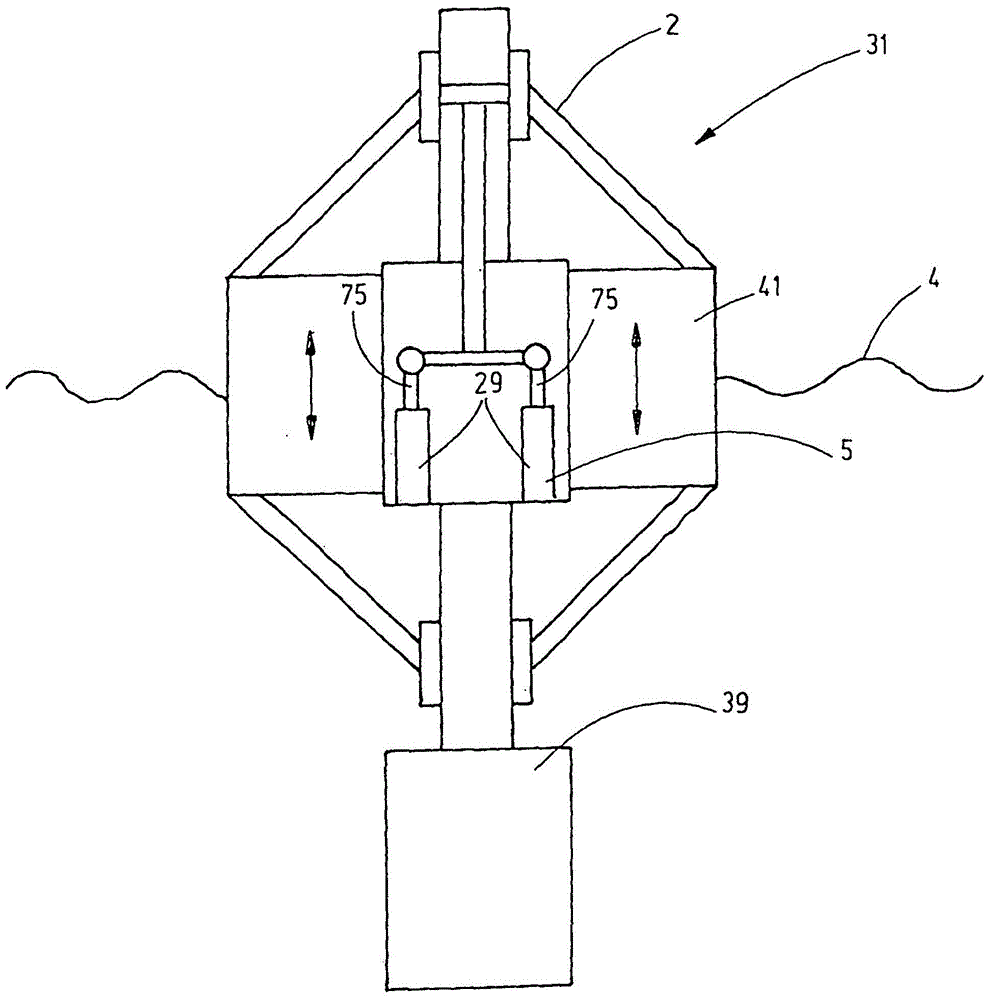 Energy converting device for energy systems, and method for operating such device