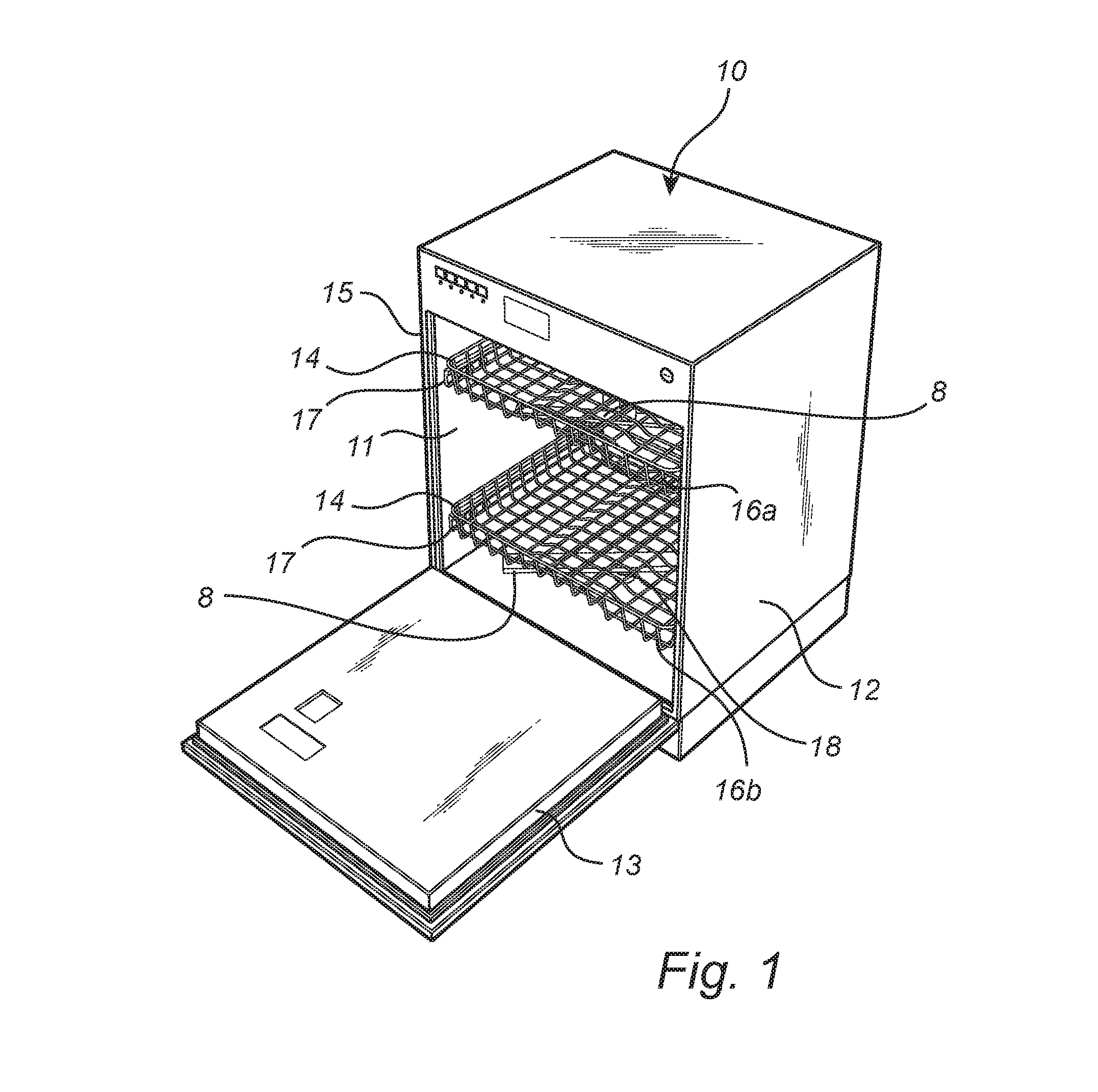 Arrangement for a dishwasher for creating a wash zone with selectable position