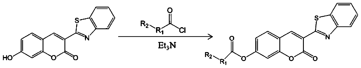 Fluorescent probe for detecting GSH with high specificity and application thereof