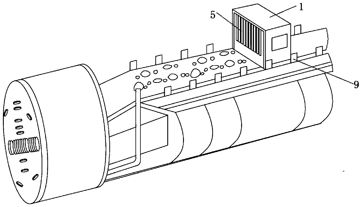 TBM (tunnel boring machine) rock slag ray transmission imaging CT real-time scanning and imaging device and method