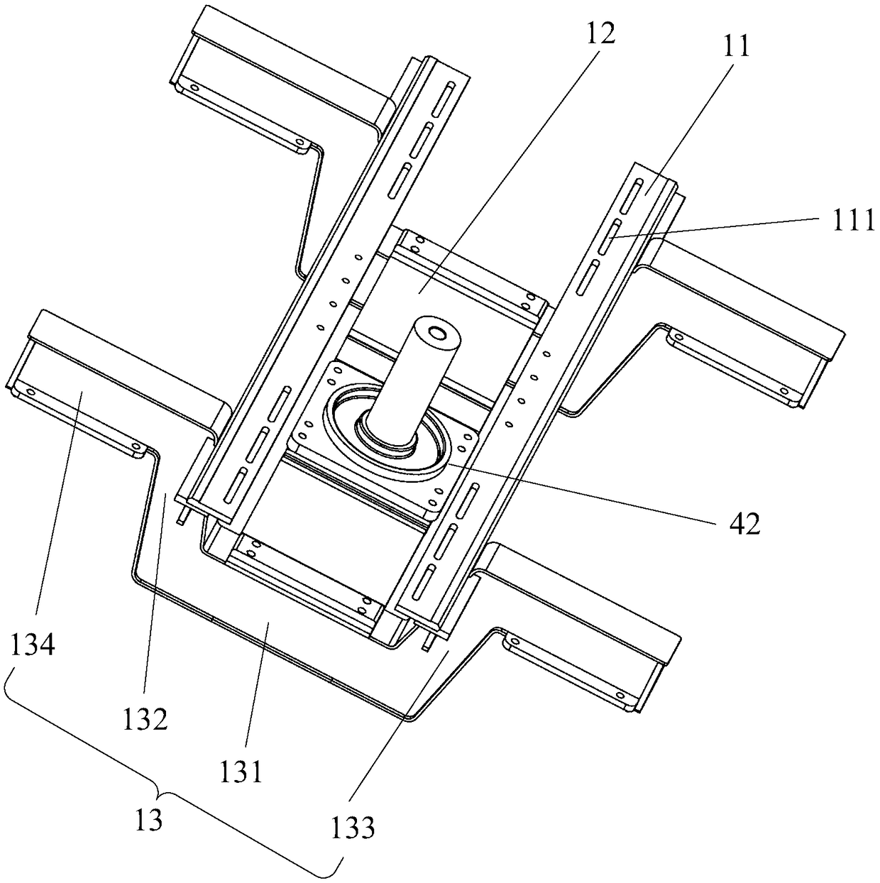 Vehicle body production line conveying device