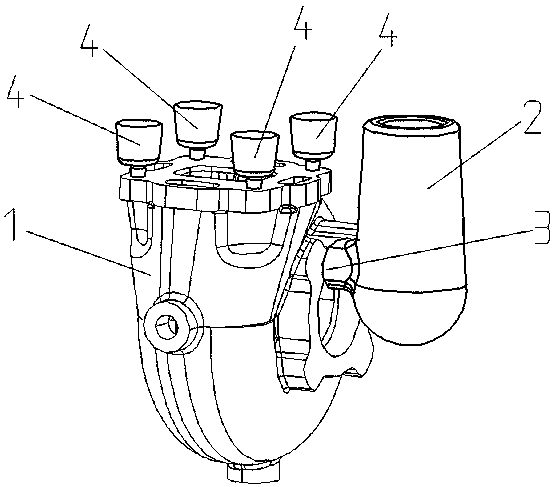 Water cooling turbine shell and casting technology thereof