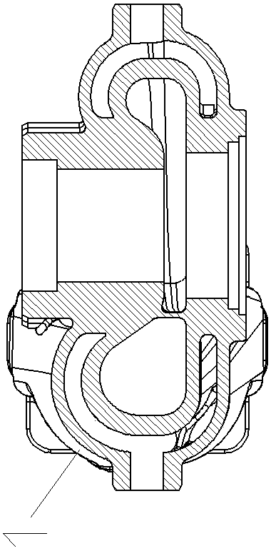 Water cooling turbine shell and casting technology thereof