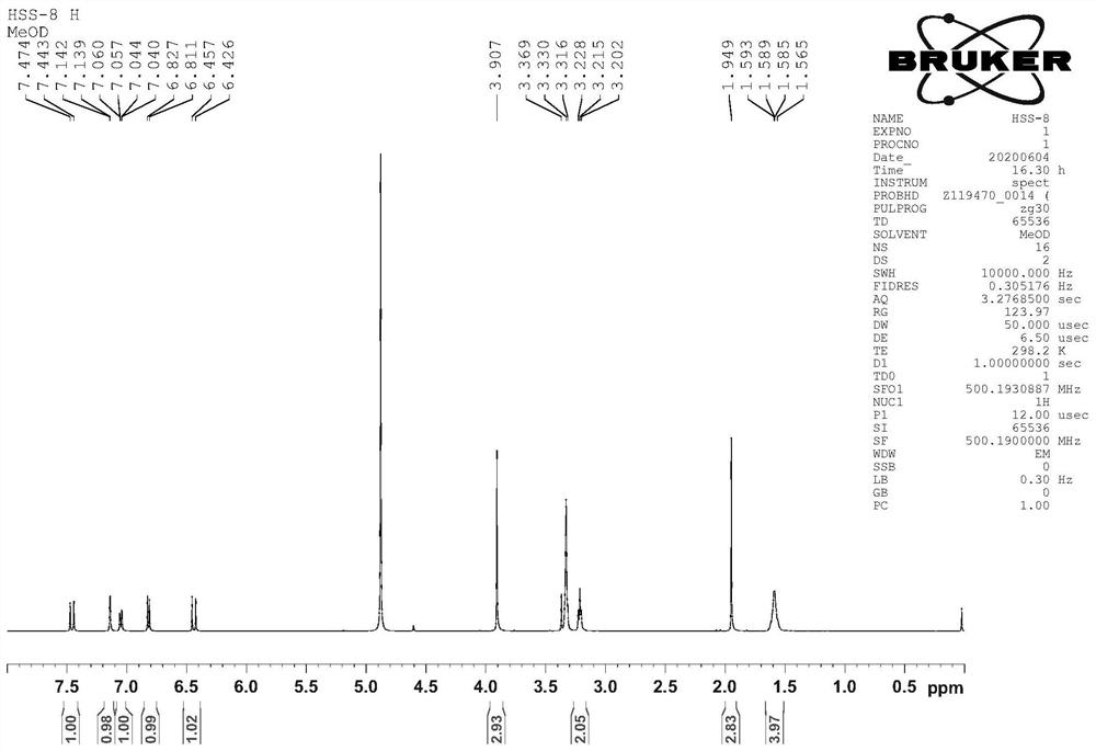 Method for preparing compound HSS-8 from traditional Chinese medicinal material physochlaina macrophylla