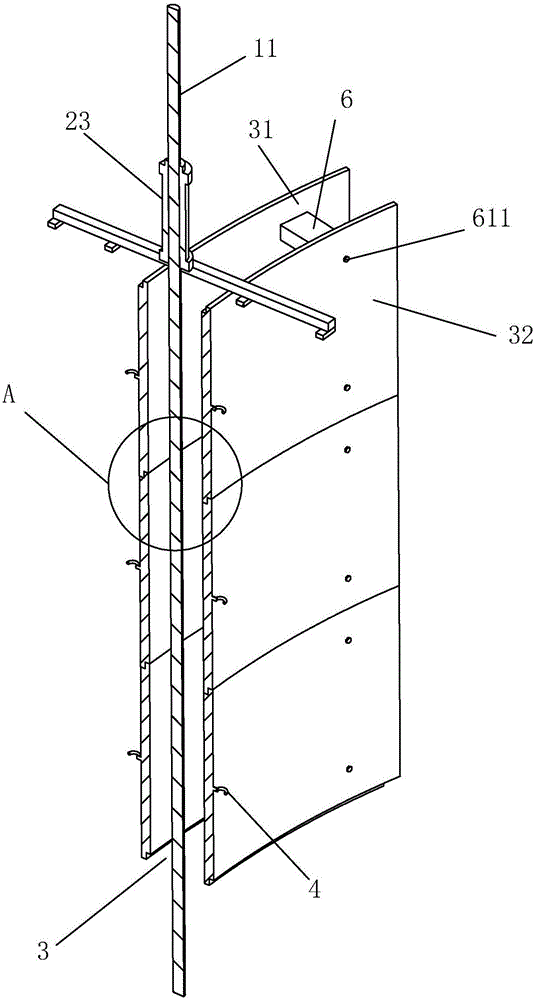 Chimney formwork turning construction device