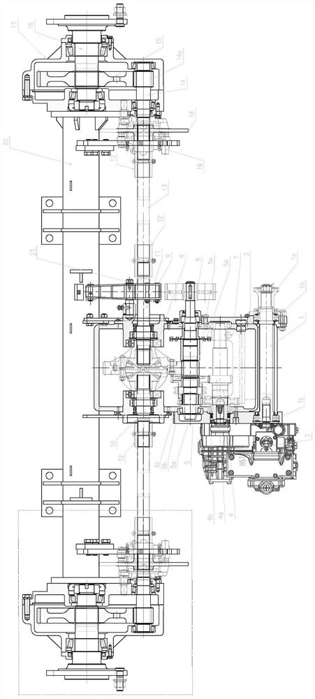 HST hydraulic mechanical variable-speed drive axle for agricultural harvesting machine