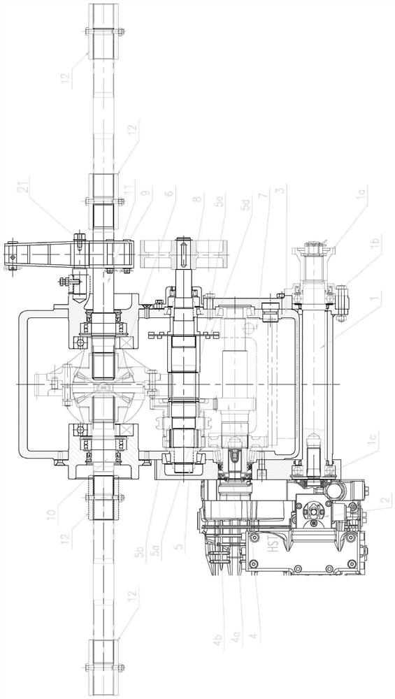 HST hydraulic mechanical variable-speed drive axle for agricultural harvesting machine