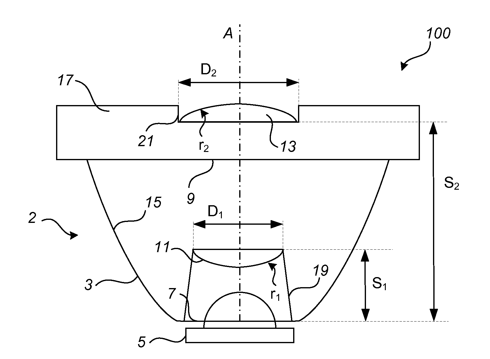 Optical collimator for LED lights