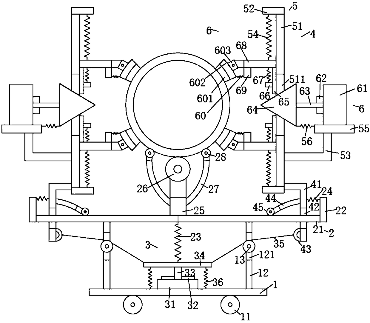 Novel environment-friendly steel pipe outer wall derusting device for hydraulic engineering field