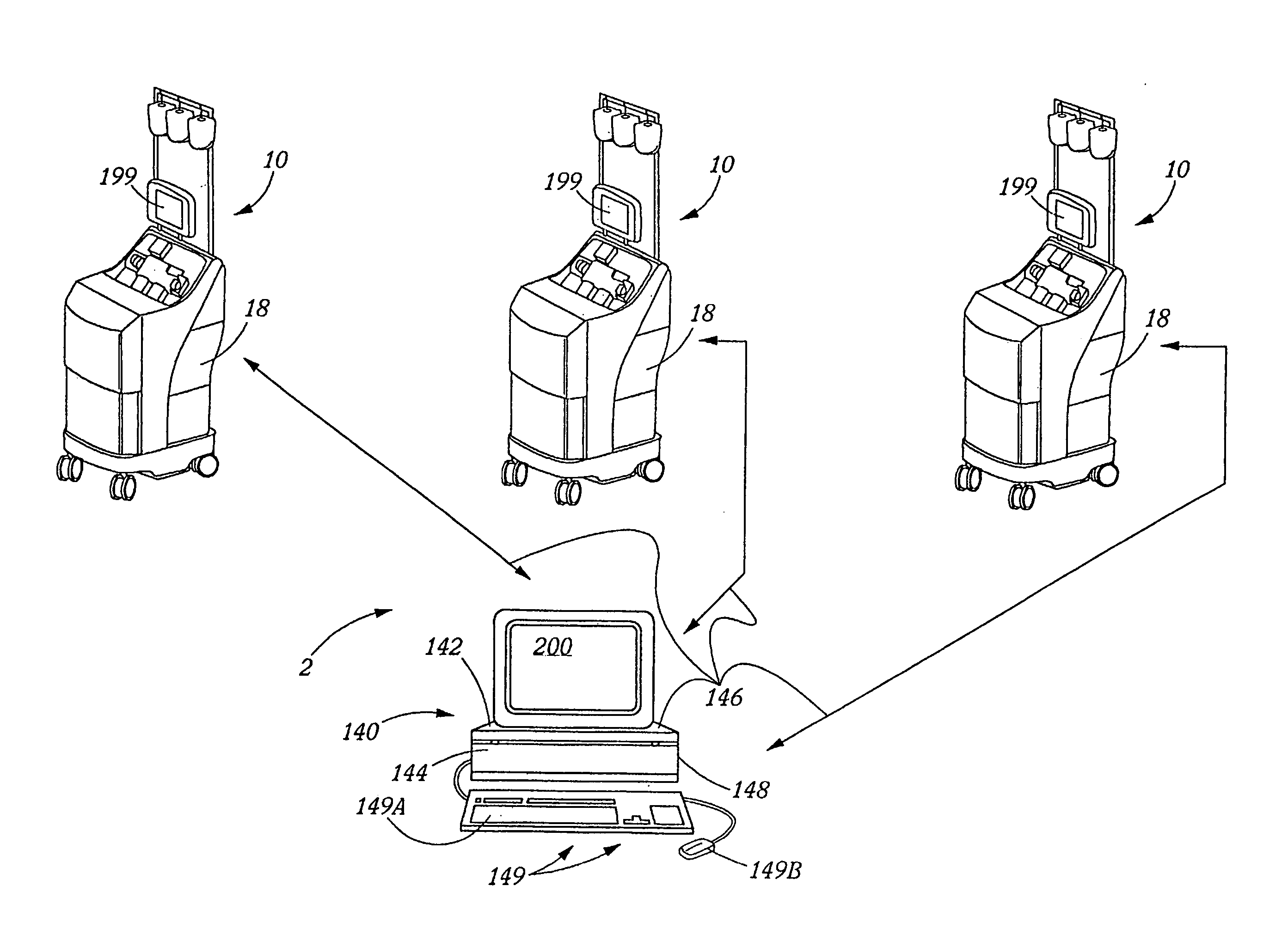 Blood processing information system with blood loss equivalency tracking