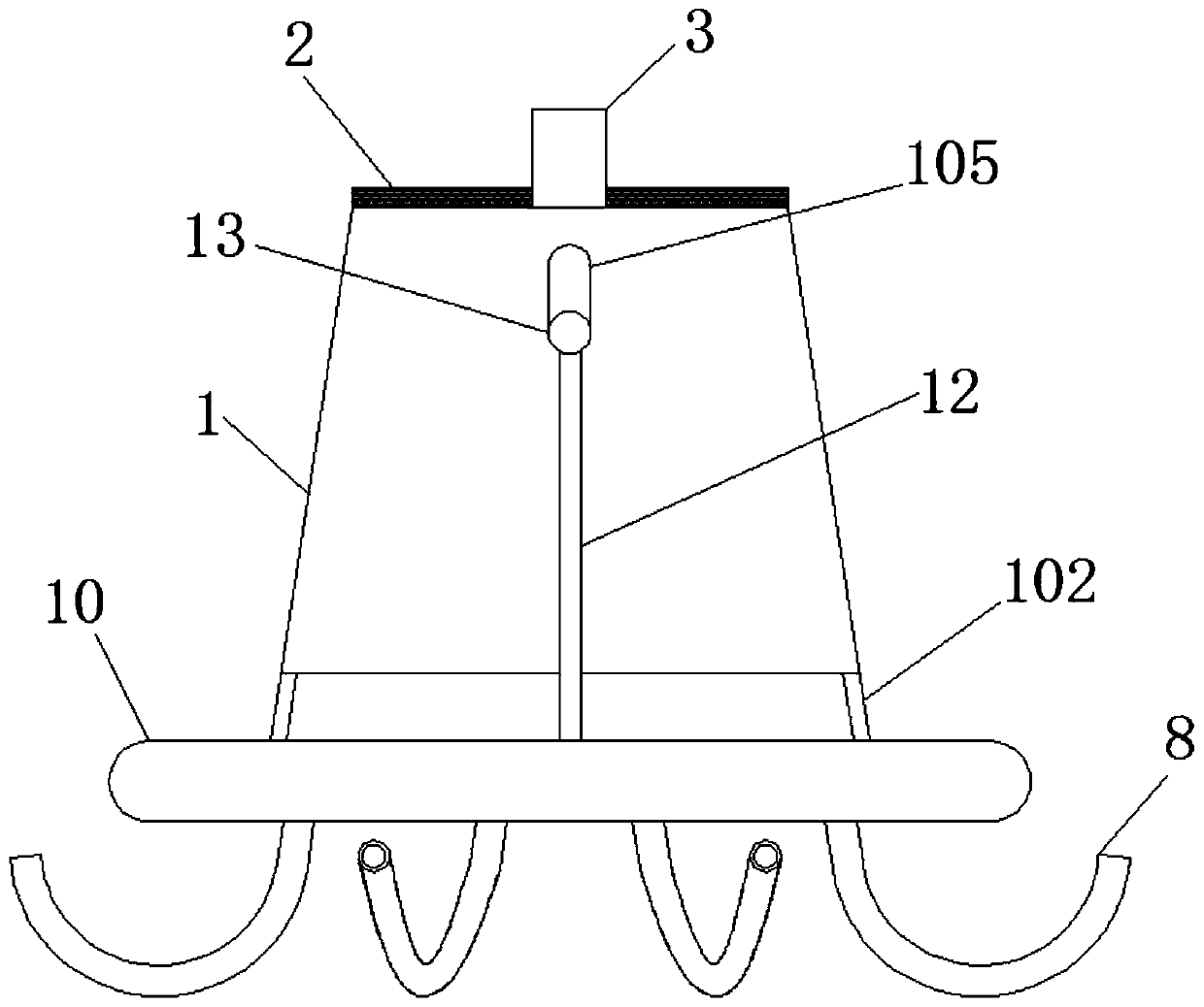 Efficient and automatic clearing device used for floating alga plants in water