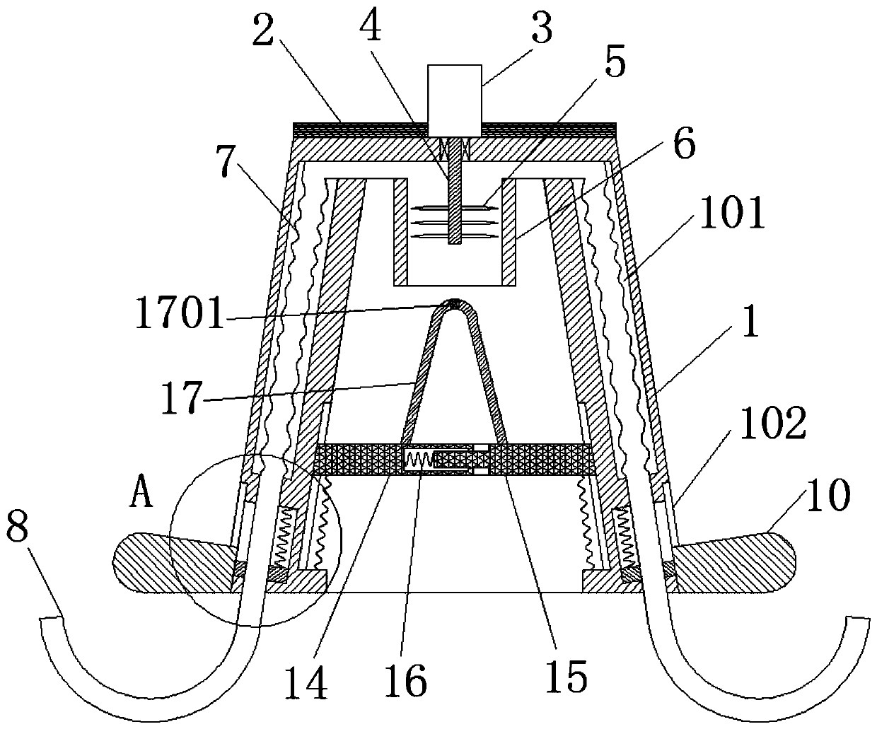 Efficient and automatic clearing device used for floating alga plants in water