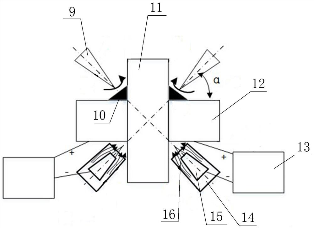 Laser-tig arc welding method and clamping tool for double-sided rotating laser-tig arc of cross-shaped joint