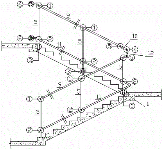 Temporary protective railing for stairs