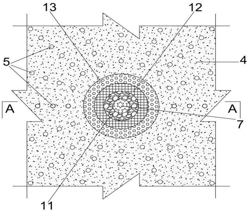 Ecological flood control tree pool for controlling runoff of permeable road