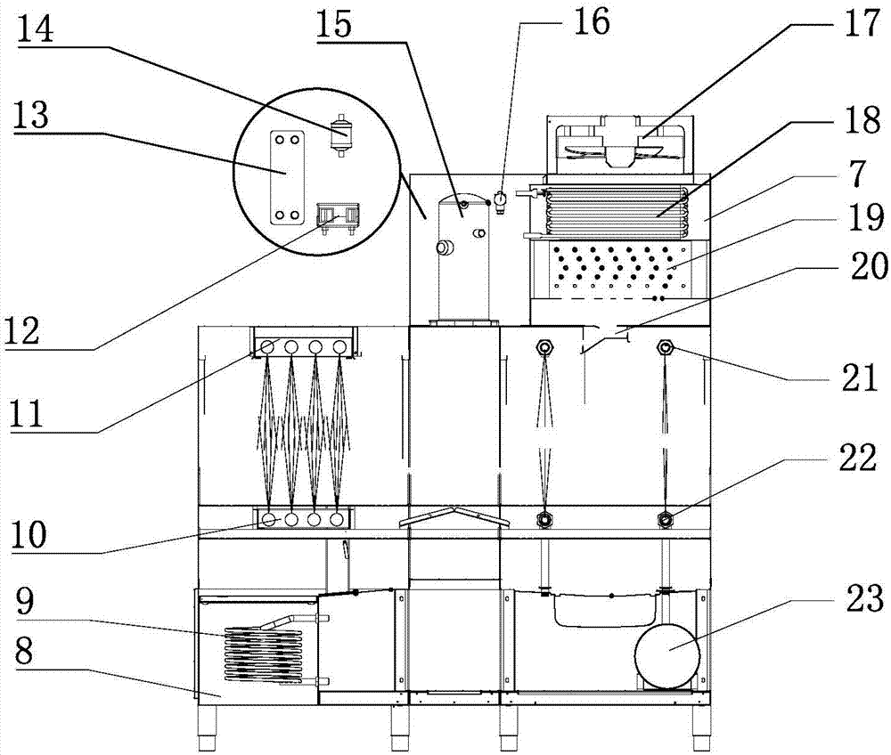 Air energy heat pump dish-washing machine