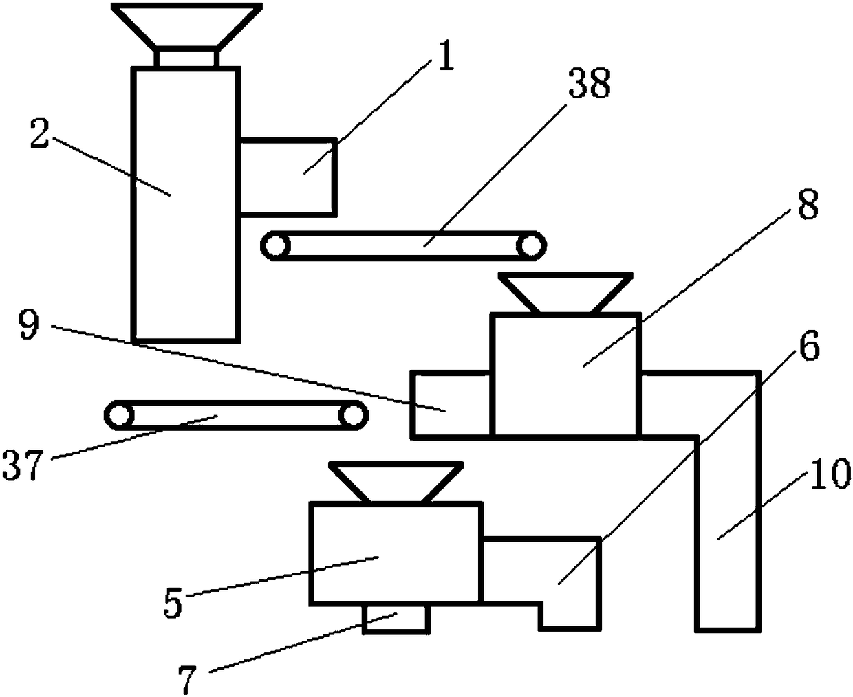 Building waste crushing device