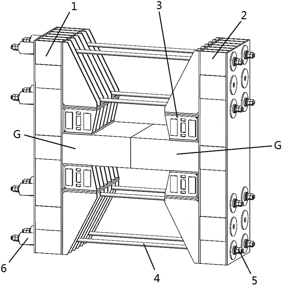 Transverse test device and method for duct piece joint