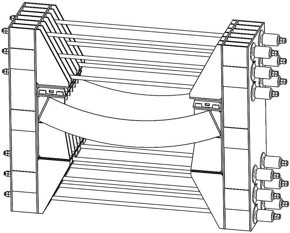 Transverse test device and method for duct piece joint