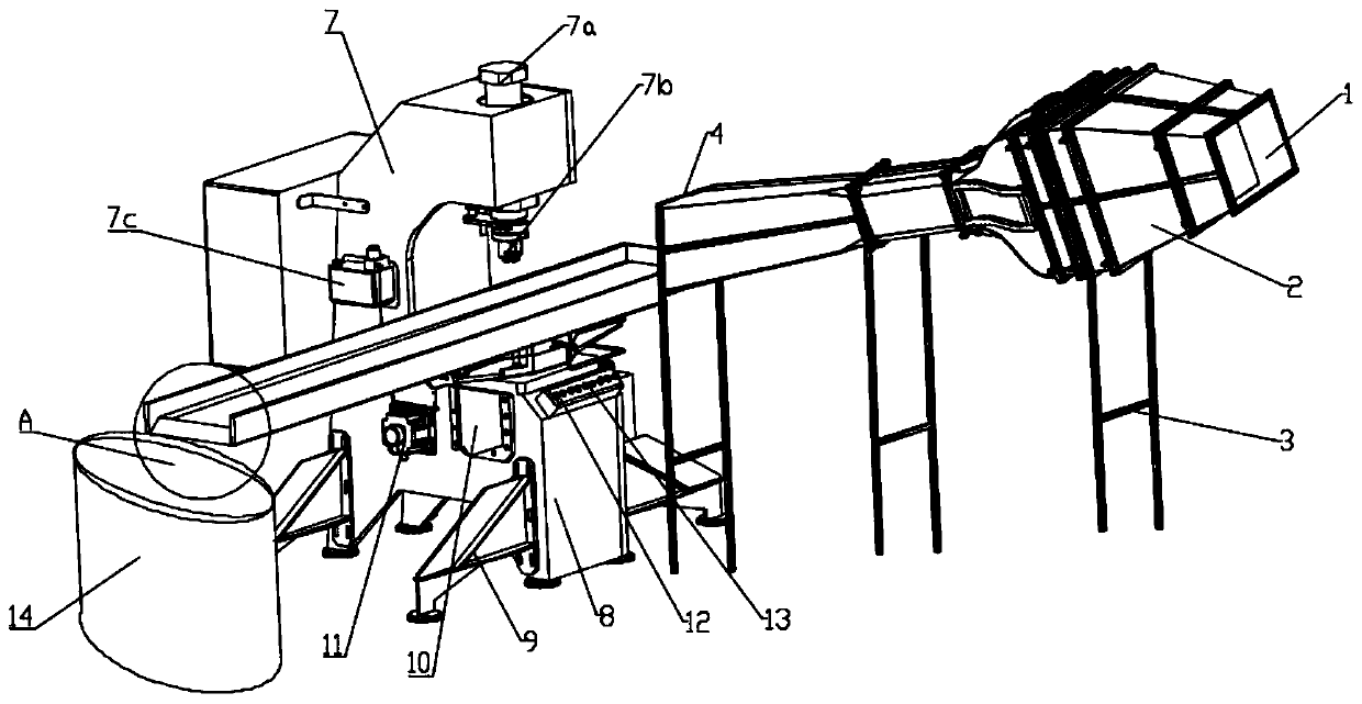 Edible oil cake dreg collecting device and collecting method thereof