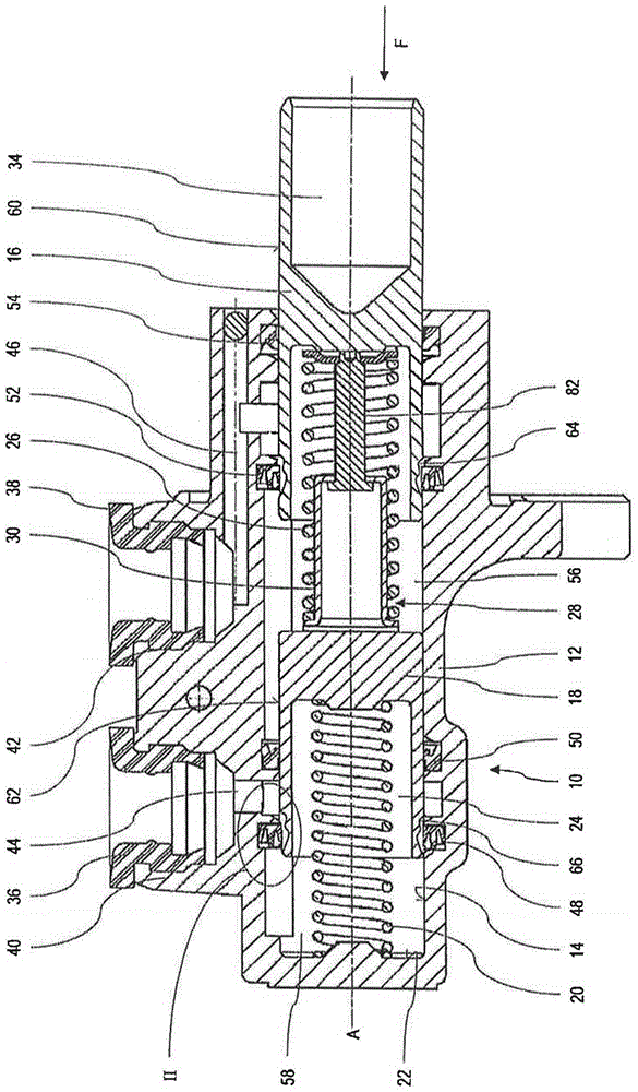 Brake master cylinders with contoured pressure pistons for motor vehicle braking systems