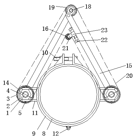 Chain-driven bell-and-spigot joint device of nodular cast iron pipe